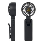 Purl High Speed Rotatable Handheld Fan With Clip - Black Purl High Speed Rotatable Handheld Fan With Clip - Black