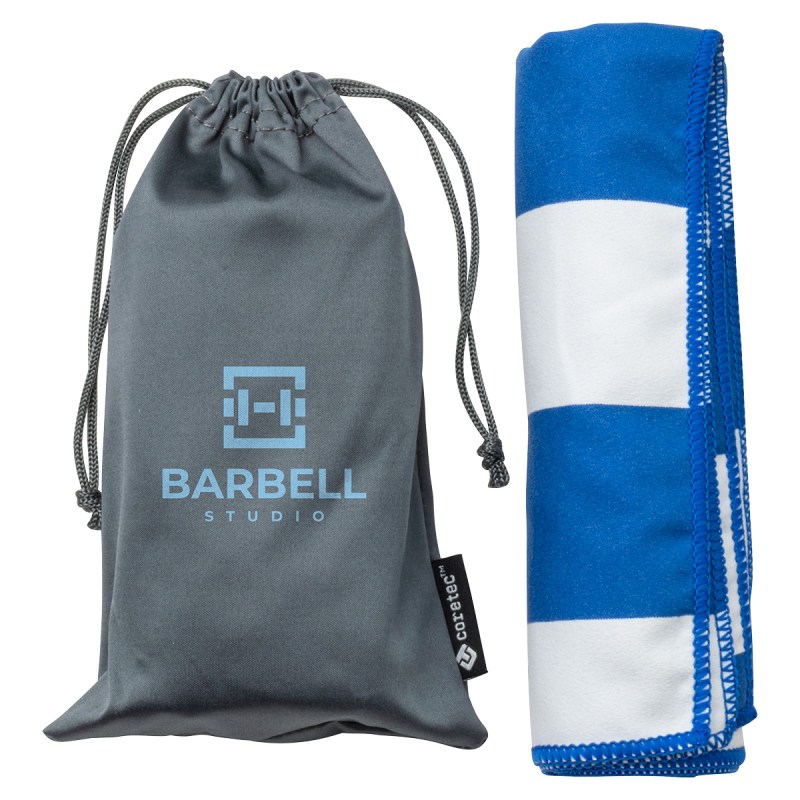 Fairway 15" x 30" Striped Microfiber Sports Towel with Carrying Pouch 1 Fairway 15" x 30" Striped Microfiber Sports Towel with Carrying Pouch 1