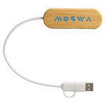 Bamboo Dual Port USB & Type-C Hub - Bamboo Brown/White Bamboo Dual Port USB & Type-C Hub - Bamboo Brown/White