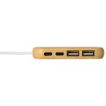 Bamboo Dual Port USB & Type-C Hub - Bamboo Brown/White Bamboo Dual Port USB & Type-C Hub - Bamboo Brown/White