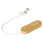 Bamboo Dual Port USB & Type-C Hub - Bamboo Brown/White Bamboo Dual Port USB & Type-C Hub - Bamboo Brown/White
