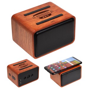 FSC® Mahogany Wireless Speaker with Wireless Charger 1 FSC® Mahogany Wireless Speaker with Wireless Charger 1