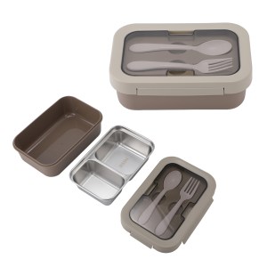 Bento Stainless Steel/PP Lunch Box With Utensils 1 Bento Stainless Steel/PP Lunch Box With Utensils 1