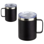 Ceva 14 oz Copper-Coated Powder-Coated Insulated Mug - Black Ceva 14 oz Copper-Coated Powder-Coated Insulated Mug - Black