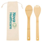 Bamboo Salad Utensils with Cotton Pouch 1 Bamboo Salad Utensils with Cotton Pouch 1