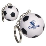 Soccer Ball Stress Reliever Key Chain - White/Black Soccer Ball Stress Reliever Key Chain - White/Black