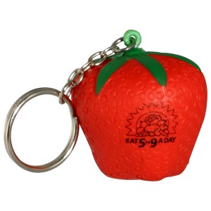 Strawberry Stress Reliever Key Chain 1 Strawberry Stress Reliever Key Chain 1