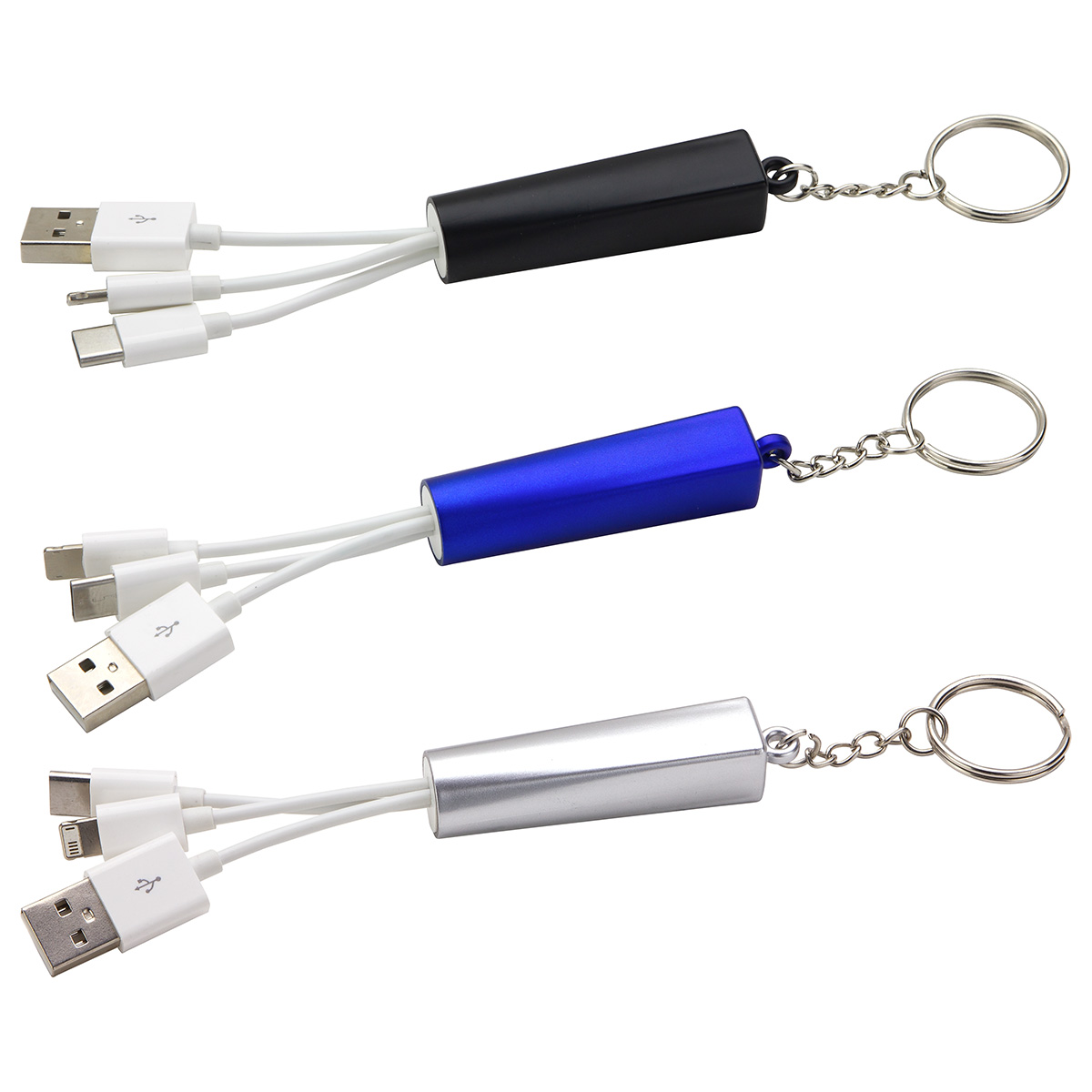 Trey 3-in-1 Light-Up Charging Cable with Keychain 1