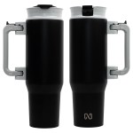 NAYAD® Genesis 40 oz Stainless Steel Double-Wall Mug with Foldable Handle - Black NAYAD® Genesis 40 oz Stainless Steel Double-Wall Mug with Foldable Handle - Black