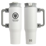 NAYAD® Genesis 40 oz Stainless Steel Double-Wall Mug with Foldable Handle - White NAYAD® Genesis 40 oz Stainless Steel Double-Wall Mug with Foldable Handle - White