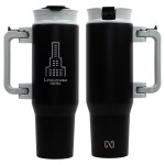 NAYAD® Genesis 40 oz Stainless Steel Double-Wall Mug with Foldable Handle - Black NAYAD® Genesis 40 oz Stainless Steel Double-Wall Mug with Foldable Handle - Black
