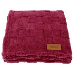 Riviera Soft-Plush Checkerboard Blanket - Burgundy Riviera Soft-Plush Checkerboard Blanket - Burgundy