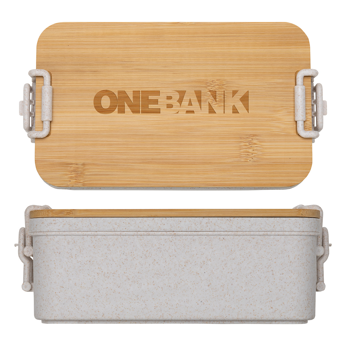Chuckwagon Stackable Lunch Box With Bamboo Lid & Utensils 1
