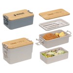 Chuckwagon Stackable Lunch Box With Bamboo Lid & Utensils 1 Chuckwagon Stackable Lunch Box With Bamboo Lid & Utensils 1