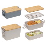 Chuckwagon Stackable Lunch Box With Bamboo Lid & Utensils 2 Chuckwagon Stackable Lunch Box With Bamboo Lid & Utensils 2