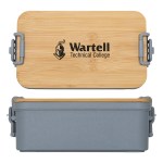 Chuckwagon Stackable Lunch Box With Bamboo Lid & Utensils - Gray Chuckwagon Stackable Lunch Box With Bamboo Lid & Utensils - Gray