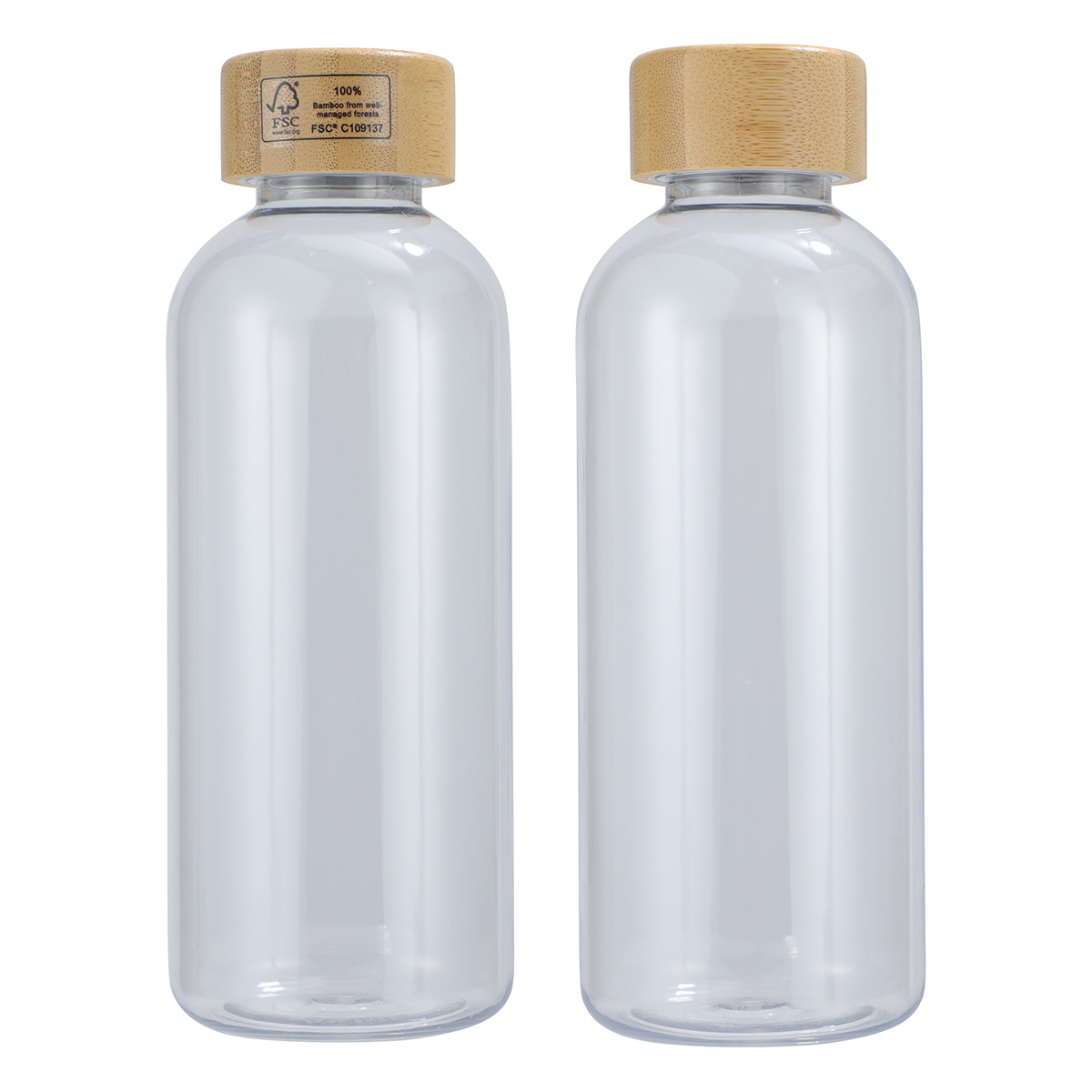 Vida 22 oz RPET Reusable Sports Bottle w/ Bamboo Lid 1