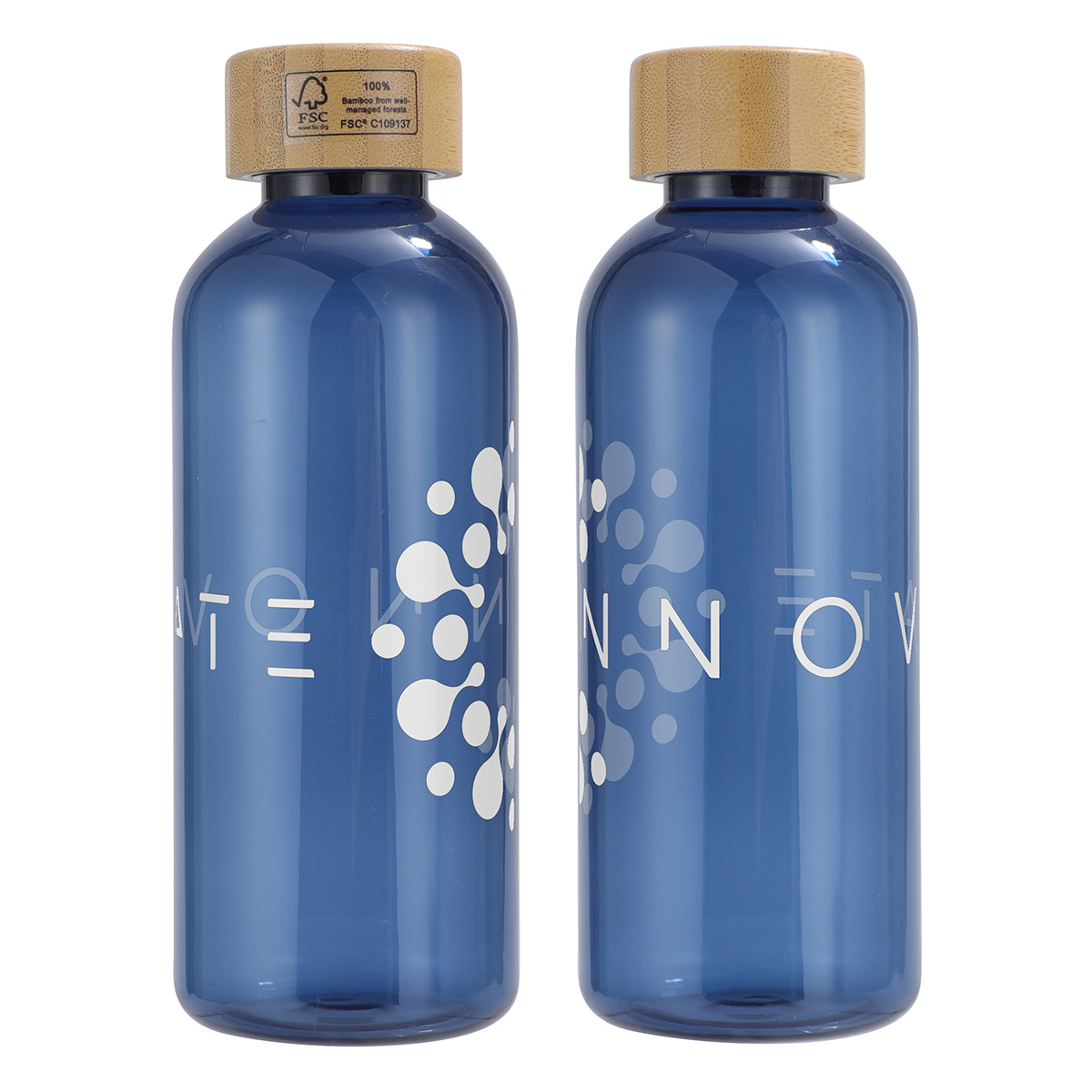 Vida 22 oz RPET Reusable Sports Bottle w/ Bamboo Lid 1