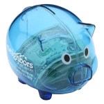Piggy Bank - Translucent Blue Piggy Bank - Translucent Blue