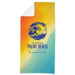 Silk Touch Beach Blanket/Towel 30" x 60" 360GSM Poly/Cotton - Full Color - White Logo Folded Edge Silk Touch Beach Blanket/Towel 30" x 60" 360GSM Poly/Cotton - Full Color - White Logo Folded Edge