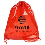 Diamond Clear TPU Drawstring Backpack - Red Diamond Clear TPU Drawstring Backpack - Red