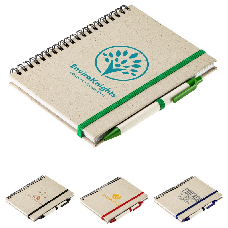 Prairie Fragrant Grass Recycled Spiral Notebook with Pen 1 Prairie Fragrant Grass Recycled Spiral Notebook with Pen 1