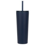 Bradford 24 oz Vacuum Insulated Stainless Steel Tumbler with Straw - Navy Blue Bradford 24 oz Vacuum Insulated Stainless Steel Tumbler with Straw - Navy Blue