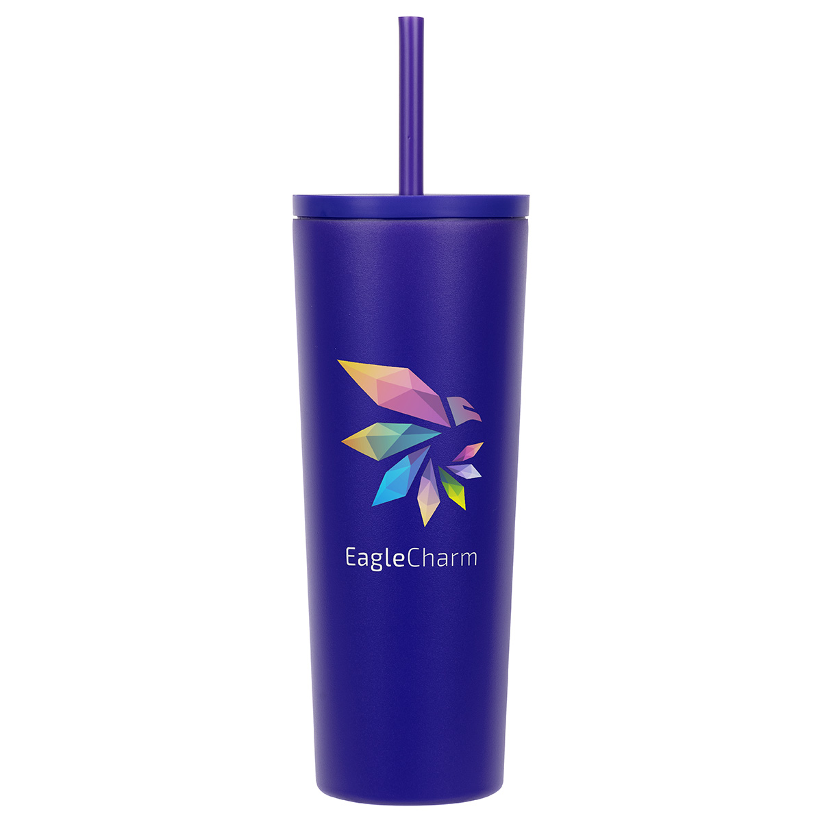 Bradford 24 oz Vacuum Insulated Stainless Steel Tumbler with Straw 1