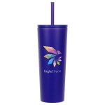 Bradford 24 oz Vacuum Insulated Stainless Steel Tumbler with Straw - Purple Bradford 24 oz Vacuum Insulated Stainless Steel Tumbler with Straw - Purple
