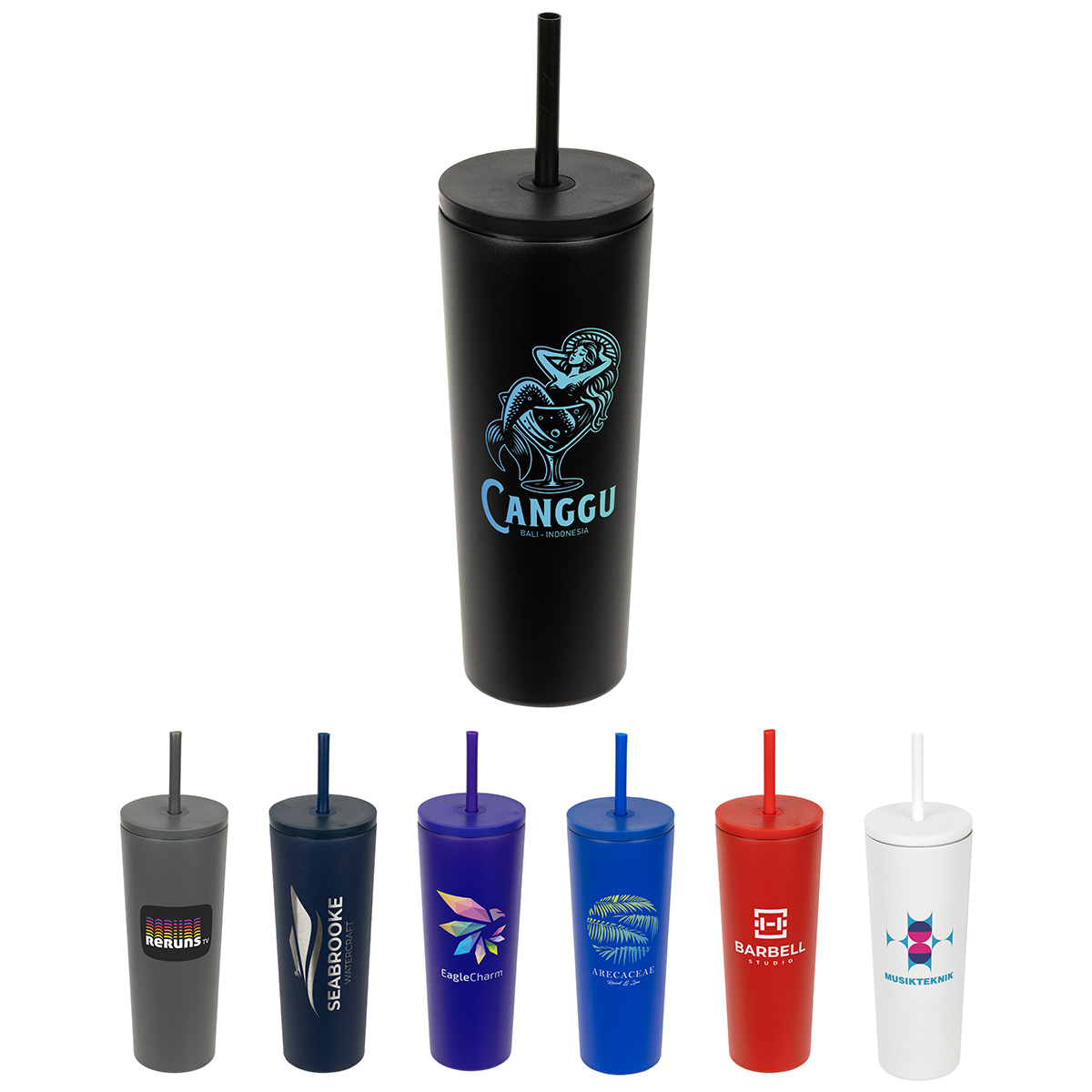 Bradford 24 oz Vacuum Insulated Stainless Steel Tumbler with Straw 1