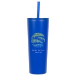 Bradford 24 oz Vacuum Insulated Stainless Steel Tumbler with Straw - Royal Blue Bradford 24 oz Vacuum Insulated Stainless Steel Tumbler with Straw - Royal Blue