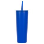 Bradford 24 oz Vacuum Insulated Stainless Steel Tumbler with Straw - Royal Blue Bradford 24 oz Vacuum Insulated Stainless Steel Tumbler with Straw - Royal Blue