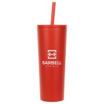 Bradford 24 oz Vacuum Insulated Stainless Steel Tumbler with Straw - Red Bradford 24 oz Vacuum Insulated Stainless Steel Tumbler with Straw - Red