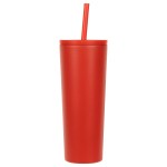 Bradford 24 oz Vacuum Insulated Stainless Steel Tumbler with Straw - Red Bradford 24 oz Vacuum Insulated Stainless Steel Tumbler with Straw - Red