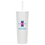 Bradford 24 oz Vacuum Insulated Stainless Steel Tumbler with Straw - White Bradford 24 oz Vacuum Insulated Stainless Steel Tumbler with Straw - White