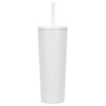 Bradford 24 oz Vacuum Insulated Stainless Steel Tumbler with Straw - White Bradford 24 oz Vacuum Insulated Stainless Steel Tumbler with Straw - White