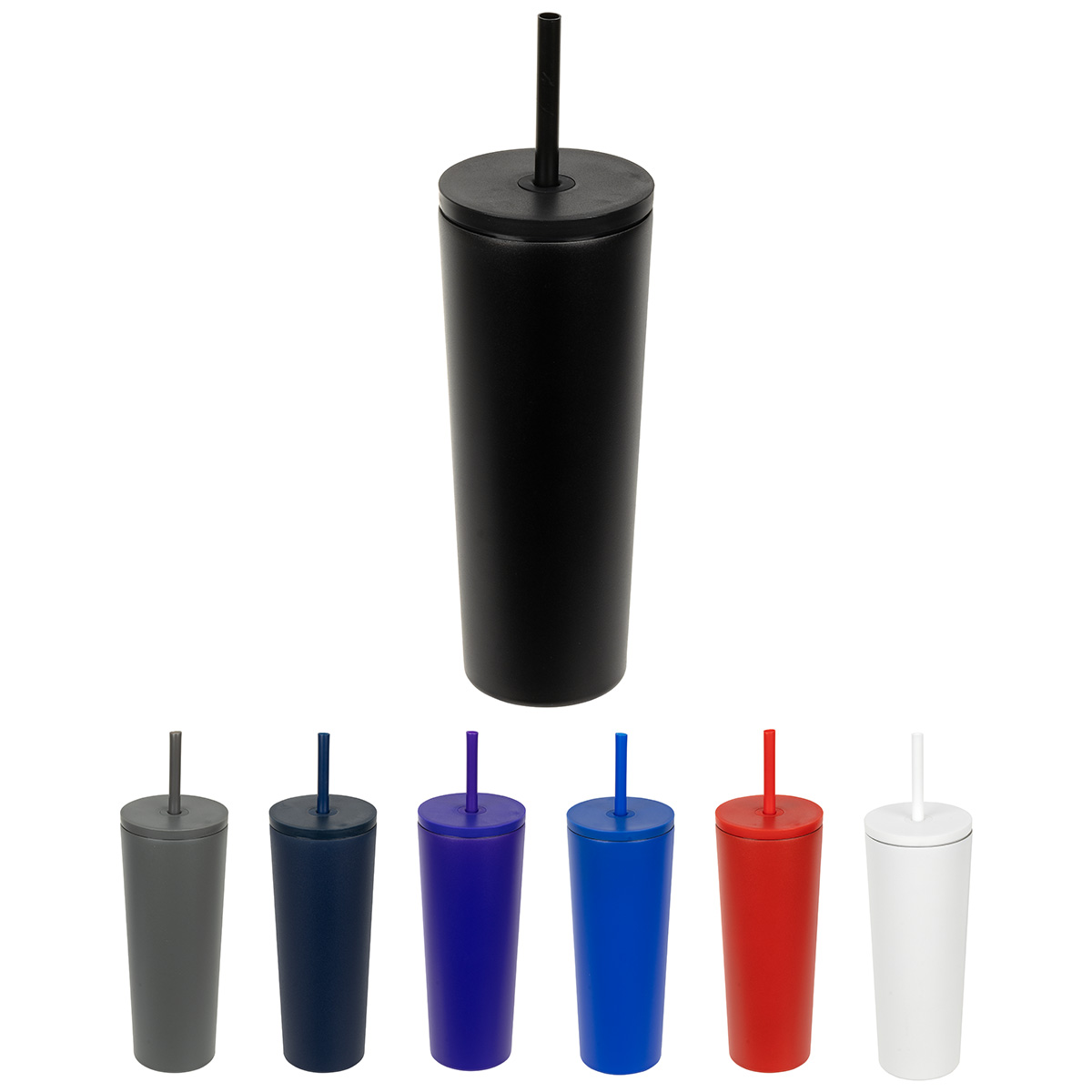 Bradford 24 oz Vacuum Insulated Stainless Steel Tumbler with Straw 1