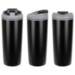 Olympia 17 oz Stainless Steel/Polypropylene Tumbler with Flip Top Lid - Black Olympia 17 oz Stainless Steel/Polypropylene Tumbler with Flip Top Lid - Black