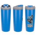Olympia 17 oz Stainless Steel/Polypropylene Tumbler with Flip Top Lid - Blue Olympia 17 oz Stainless Steel/Polypropylene Tumbler with Flip Top Lid - Blue