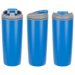 Olympia 17 oz Stainless Steel/Polypropylene Tumbler with Flip Top Lid - Blue Olympia 17 oz Stainless Steel/Polypropylene Tumbler with Flip Top Lid - Blue