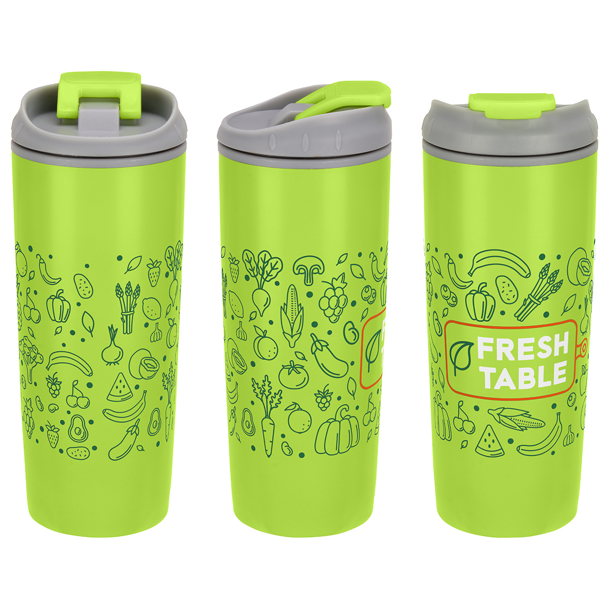 Olympia 17 oz Stainless Steel/Polypropylene Tumbler with Flip Top Lid 1