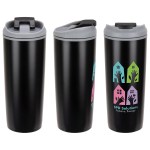 Olympia 17 oz Stainless Steel/Polypropylene Tumbler with Flip Top Lid - Black Olympia 17 oz Stainless Steel/Polypropylene Tumbler with Flip Top Lid - Black