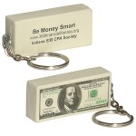 $100 Bill Stress Reliever Key Chain - White/Green $100 Bill Stress Reliever Key Chain - White/Green
