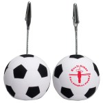 Soccer Stress Reliever Memo Holder - White/Black Soccer Stress Reliever Memo Holder - White/Black