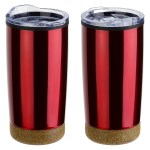 York 20 oz Stainless Steel/Polypropylene Tumbler with Cork Base - Red York 20 oz Stainless Steel/Polypropylene Tumbler with Cork Base - Red