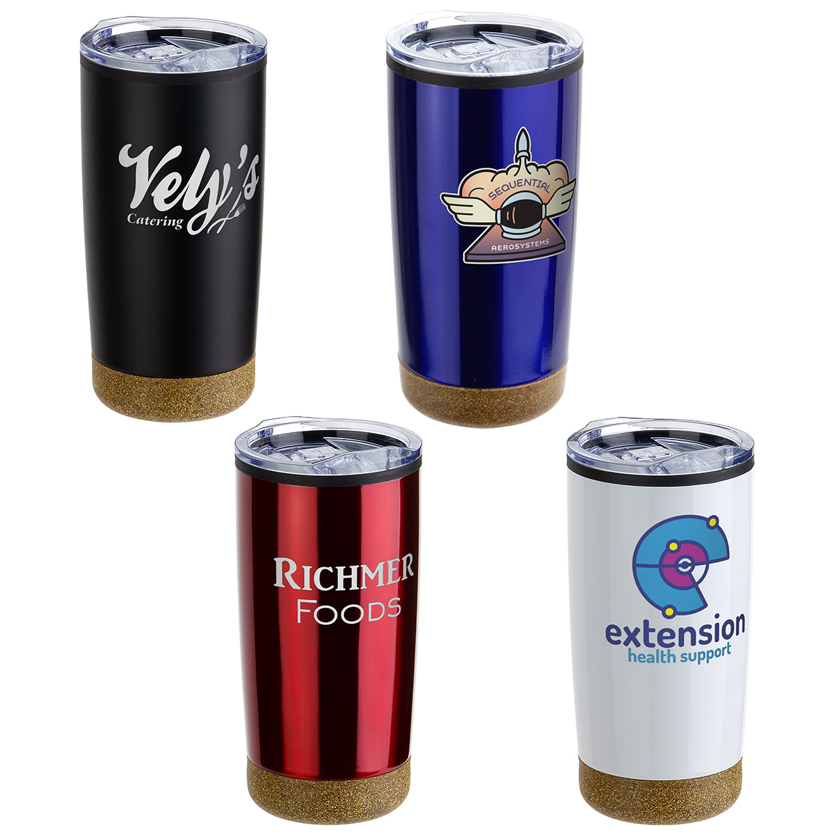 York 20 oz Stainless Steel/Polypropylene Tumbler with Cork Base 1