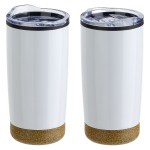 York 20 oz Stainless Steel/Polypropylene Tumbler with Cork Base - White York 20 oz Stainless Steel/Polypropylene Tumbler with Cork Base - White