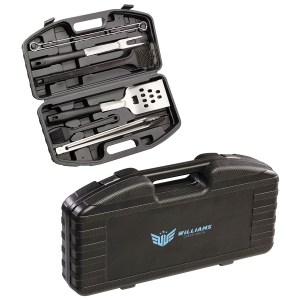 Highland 9-Piece Stainless Steel BBQ Set with Hardshell Case 1 Highland 9-Piece Stainless Steel BBQ Set with Hardshell Case 1