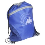 Cyclone Mesh Curve Polyester Drawstring Backpack - Blue Cyclone Mesh Curve Polyester Drawstring Backpack - Blue