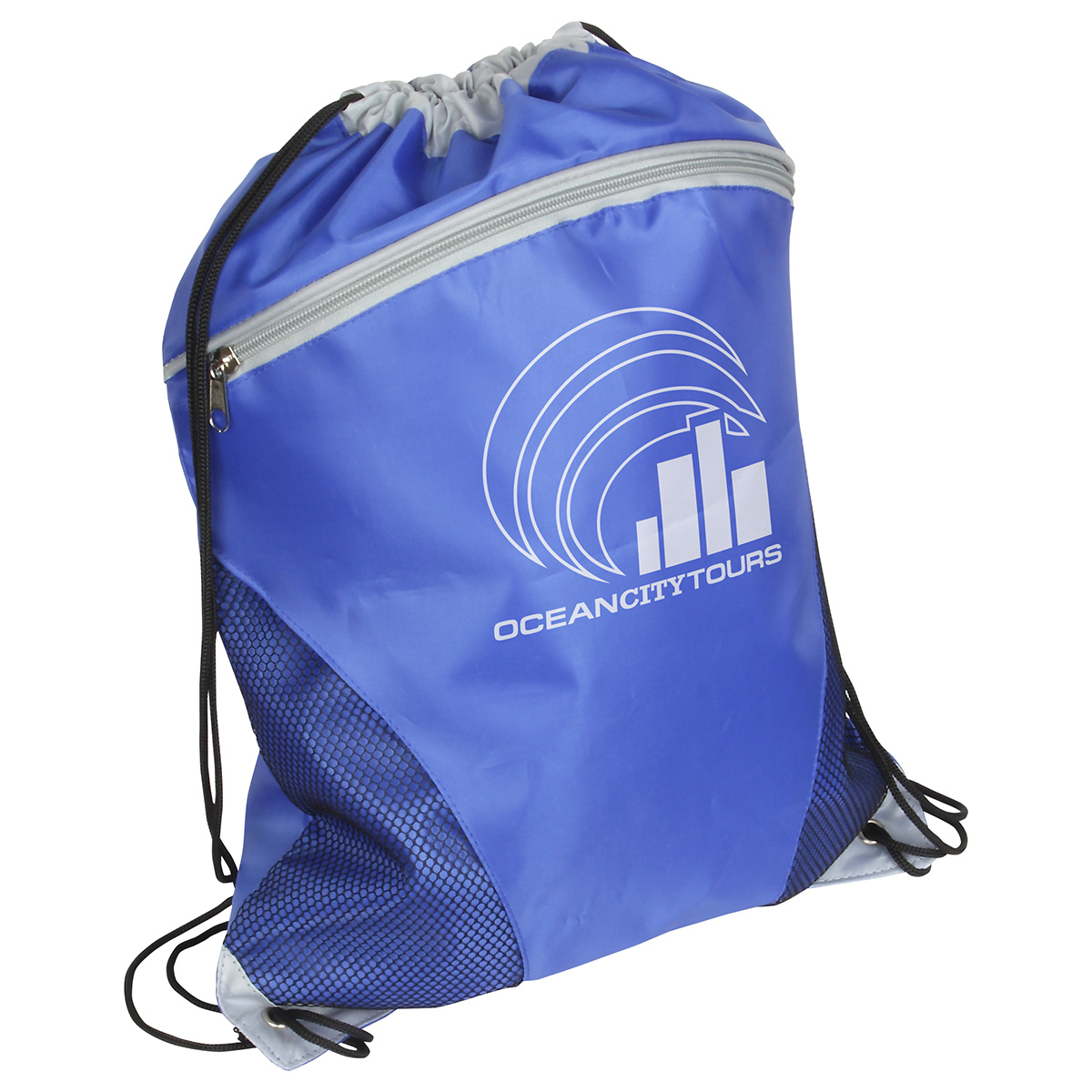 Cyclone Mesh Curve Polyester Drawstring Backpack 1